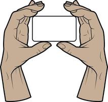 Vector Image Of Hands Holding A Blank Card For Text Message