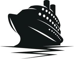 Vector Silhouette Of A Cruise Ship At Sea