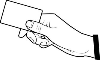 Vector Illustration Of Human Hand Holding A Business Card