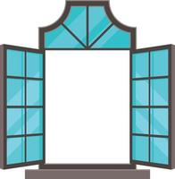 Vector Graphics Of A Large Window With Metal Frame