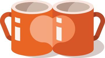 Vector Image Of Two Coffee Mugs Forming A Heart Shape