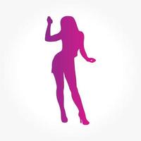 Pink Vector Silhouette Of A Woman