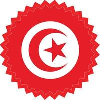 Vector Graphics Of A Sticker With Tunisian Flag