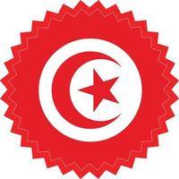 Vector Graphics Of A Sticker With Tunisian Flag