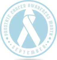 próstata cáncer conciencia mes, vector pegatina