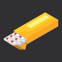 Vector Graphics Of A Yellow Packaging For Pills