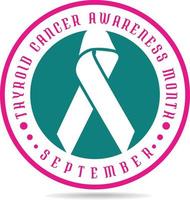 Vector Image Of A Badge Promoting Thyroid Cancer Awareness Month