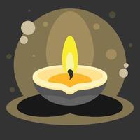 Vector Image Of A Burning Diya