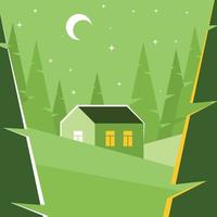 Vector Image Of A Cottage In The Pine Forest