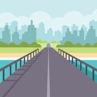 Vector Image Of A Road Towards A City