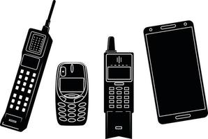 Various Types Of Mobile Phones vector