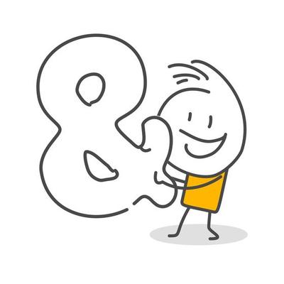 Stick figures. Alphabet. Hand drawn doodle line art cartoon design character.