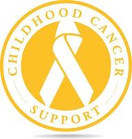 Vector Image Of Yellow Sticker For Childhood Cancer Support