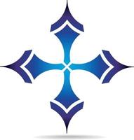 Vector Image Of A Blue Cross Design Element