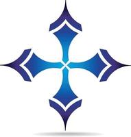 Vector Image Of A Blue Cross Design Element