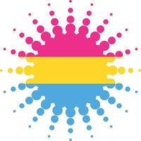 Vector Image Of Halftone Shape With Pansexual Pride Flag