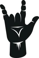 Silhouette Of Fingers Making Sign Of The Horns Sign vector