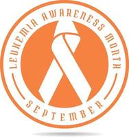 vector imagen de un pegatina promoviendo leucemia conciencia mes, septiembre