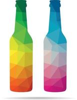 Colored Silhouettes Of A Bottle vector