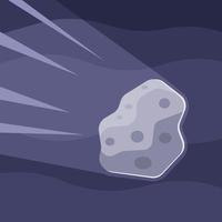 vector imagen de un grande asteroide de viaje mediante el espacio