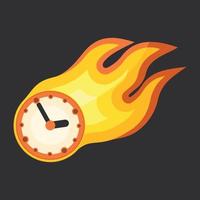 Vector Graphics Of A Clock With Flame Trail