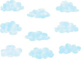 clouds with blue watercolors. vector