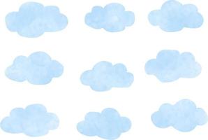 Set of watercolor clouds vector