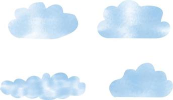 Watercolor clouds collection vector