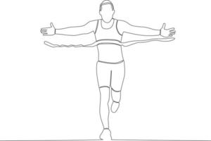A man running while stretching his arms vector