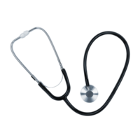 Black stethoscope isolated on transparent background. Stock photo png