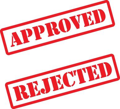 Red Vector Labels With Text Approved And Rejected