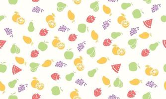 Tropical fruits seamless pattern. Colorful vector summer seamless pattern with fruits illustration