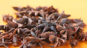 star anise fruit 0n table close pu . video