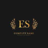 ES Initial beauty floral logo template vector