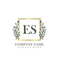 ES Initial beauty floral logo template vector