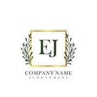 EJ Initial beauty floral logo template vector