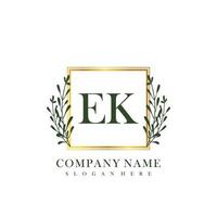 EK Initial beauty floral logo template vector