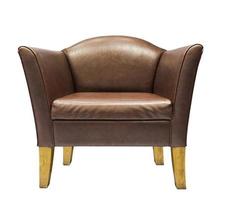 Brown leather armchair photo