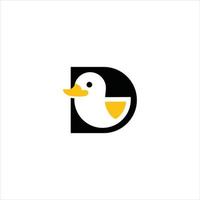 Little black duck icon logo vector