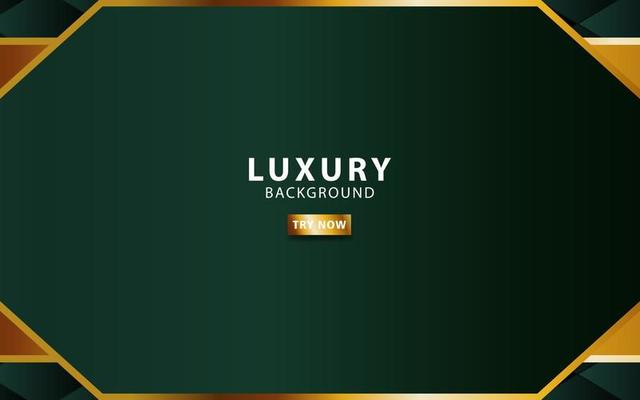 luxury premium gold and green vector background banner design with golden line.