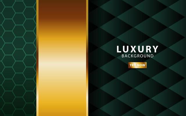 luxury premium gold and green vector background banner design with golden line.