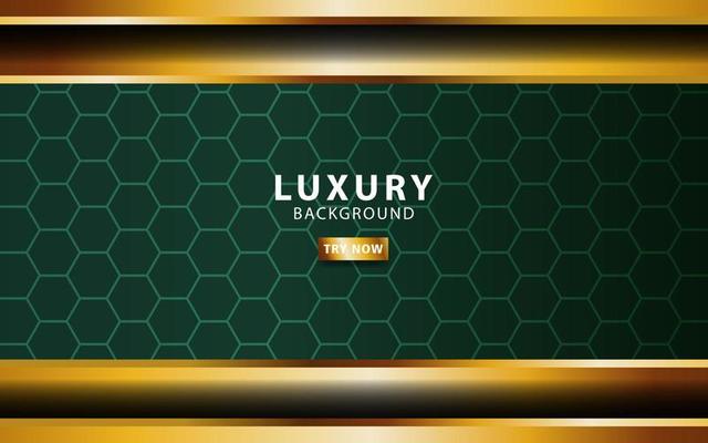 luxury premium gold and green vector background banner design with golden line.