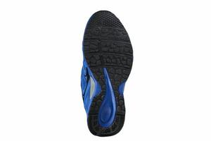 Sole of sports shoes blue with black accents photo