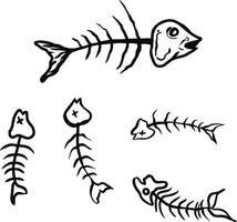 fishbone set on white background, vector illustration