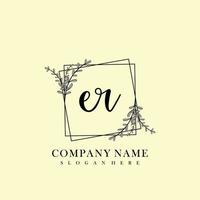 ER Initial beauty floral logo template vector