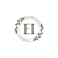 EI Initial beauty floral logo template vector