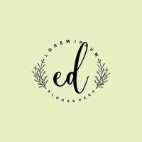 ED Initial beauty floral logo template vector