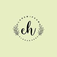 EH Initial beauty floral logo template vector