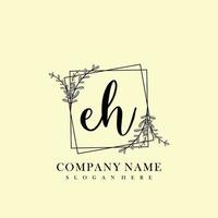 EH Initial beauty floral logo template vector