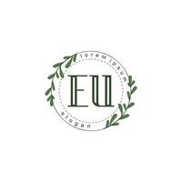 EU Initial beauty floral logo template vector
